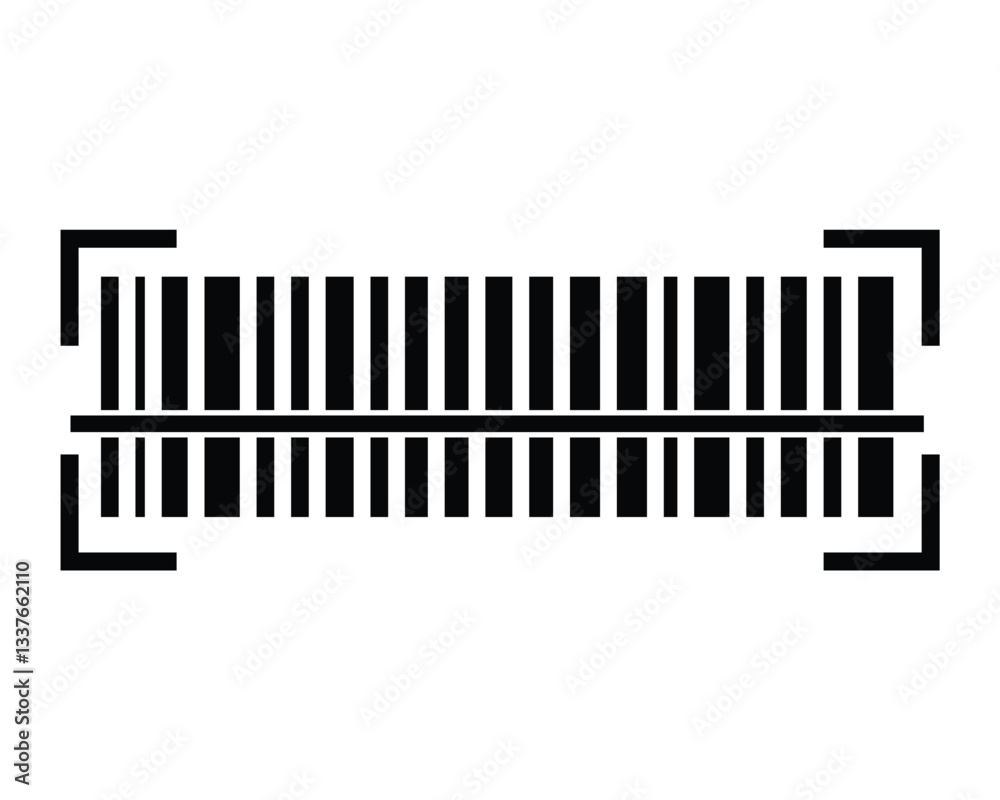 black silhouette barcode icon, barcode vector on white background. black silhouette barcode icon, barcode vector on white background.