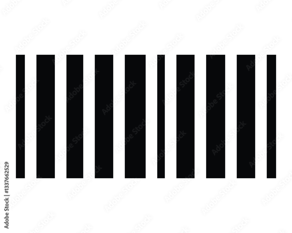 black silhouette barcode icon, barcode vector on white background. black silhouette barcode icon, barcode vector on white background.