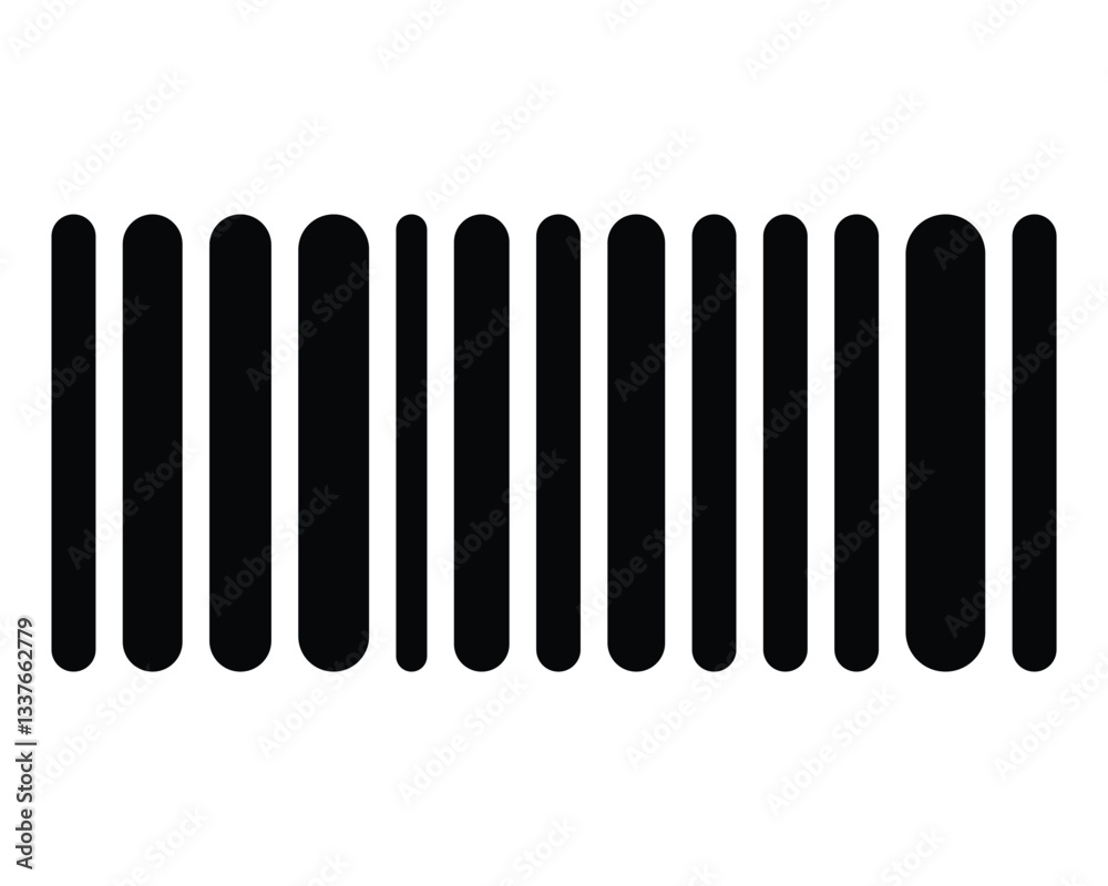 black silhouette barcode icon, barcode vector on white background. black silhouette barcode icon, barcode vector on white background.