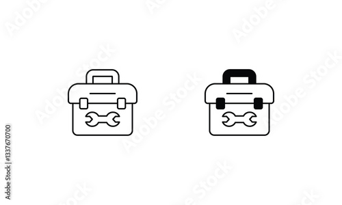 Tool Box vector icons set stock illustration