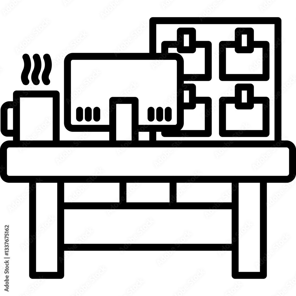 Fototapeta premium Workplace Icon