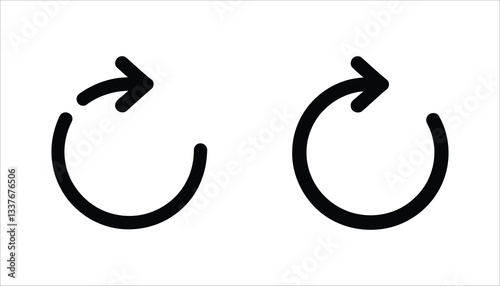Refresh Icon Vector. Reload Arrow Symbol. Circular Update Sign.