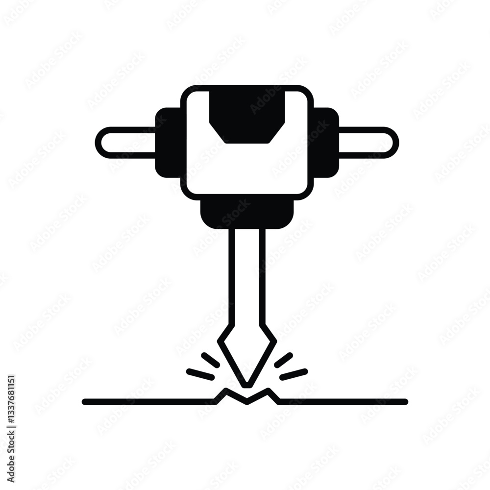 Jackhammer vector icon Jackhammer vector icon