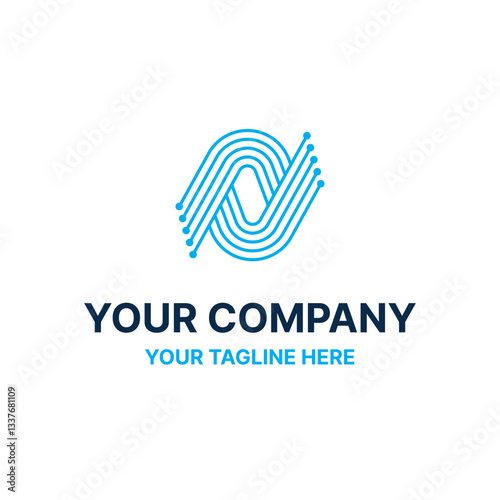Dots Data Transfer Connect Loop Logo Vector Abstract Illustration Icon Design Template Element 