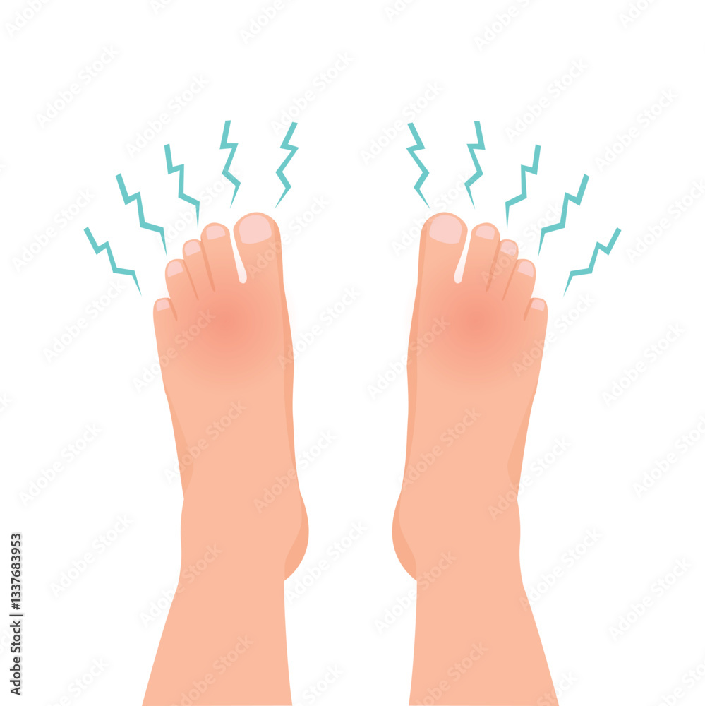 Fototapeta premium Foot nerves problem with numbness and tingling feeling in the feet