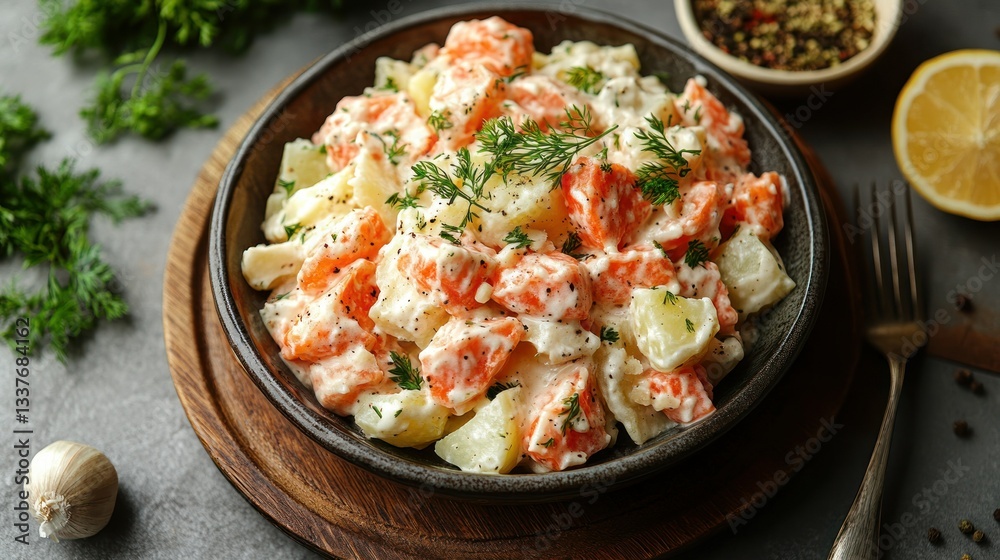 Creamy potato and carrot salad with dill Creamy potato and carrot salad with dill