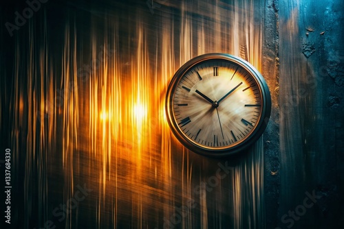 Wallpaper Mural Long Exposure Wall Clock Photography: Midnight Timelapse, 12:24 AM, 00:24,  Vintage Clock Face Torontodigital.ca