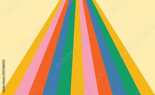 Background line strip colorful retro or vintage style unique design