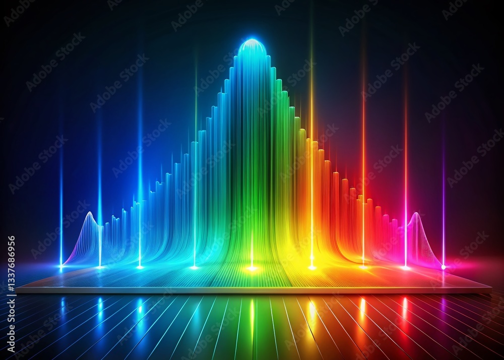 Fototapeta premium Low Light Spectrum Visualization: Vibrant Graph of Visible Light Wavelengths