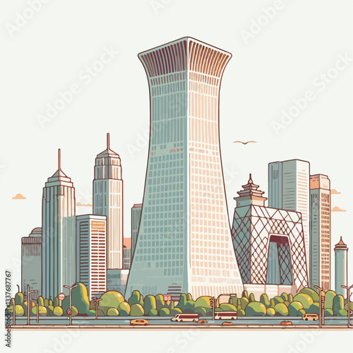 beijing city tower vector illustration