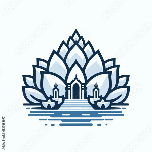 lotus temple vector illustration