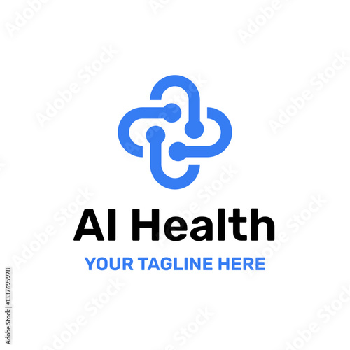 Cross Health Care Hospital AI Data Technology Logo Vector Abstract Illustration Icon Design Template Element 