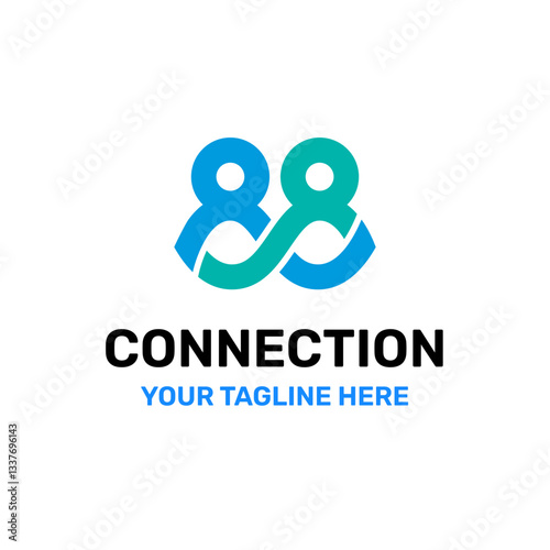 Human Together Meeting Dating Connection Logo Vector Abstract Illustration Icon Design Template Element 