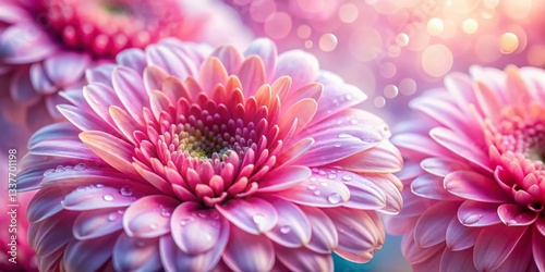 Macro Photography: Delicate Pink Watercolor Flowers, Artistic Floral Close-up