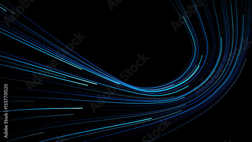 Obraz na płótnie high speed blue line abstract technology background digital fiber hi tech concept. speed light line blur on dark background, data transfer simulation. w salonie
