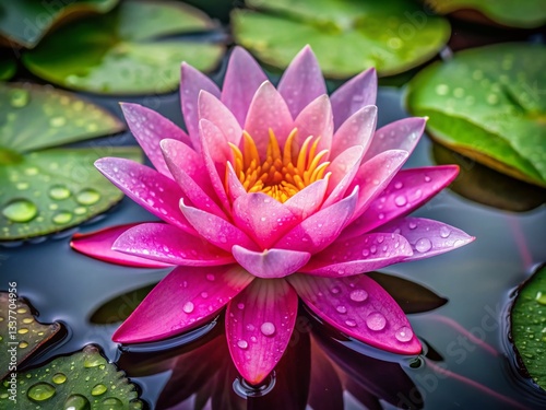 Macro Water Lily Lotus Flower Blossom, Pink Petal Detail, Nature Close Up