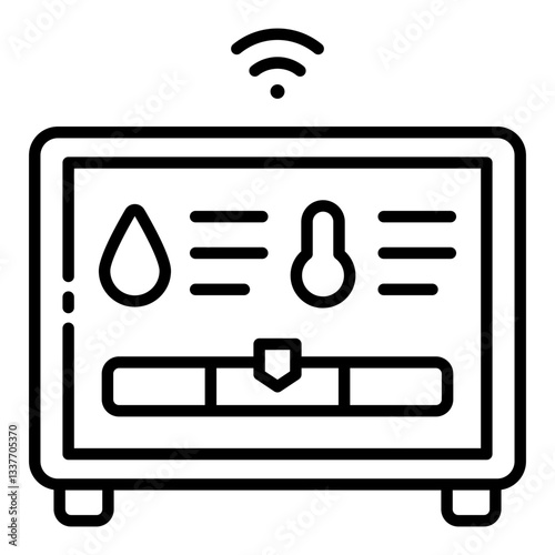 Air Quality Monitor outline icon for smart city innovation