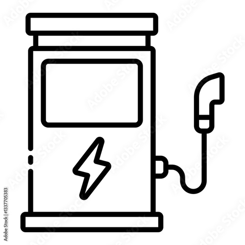 Electric Car Changing Station outline icon for smart city innovation