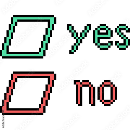 pixel art of yes no choice