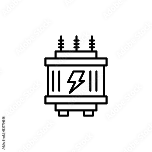 Power Transformer Icon, vector simple flat black linear illustration for web and app..eps
