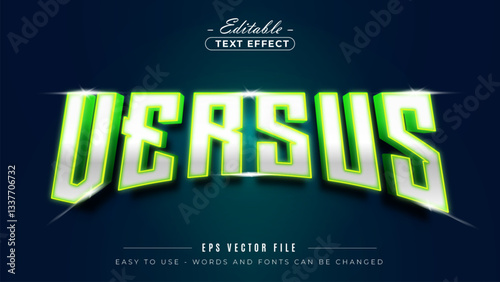 Vintage Versus text style, editable text effect.