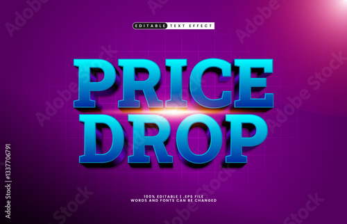 price drop editable text effect with a sale and promo text effect