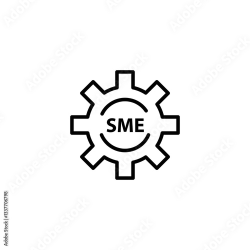 SME outline icon, vector simple flat black trendy style illustration for web and app..eps