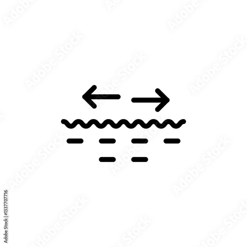 Wrinkle smoothing icon, vector simple flat black linear illustration for web and app..eps