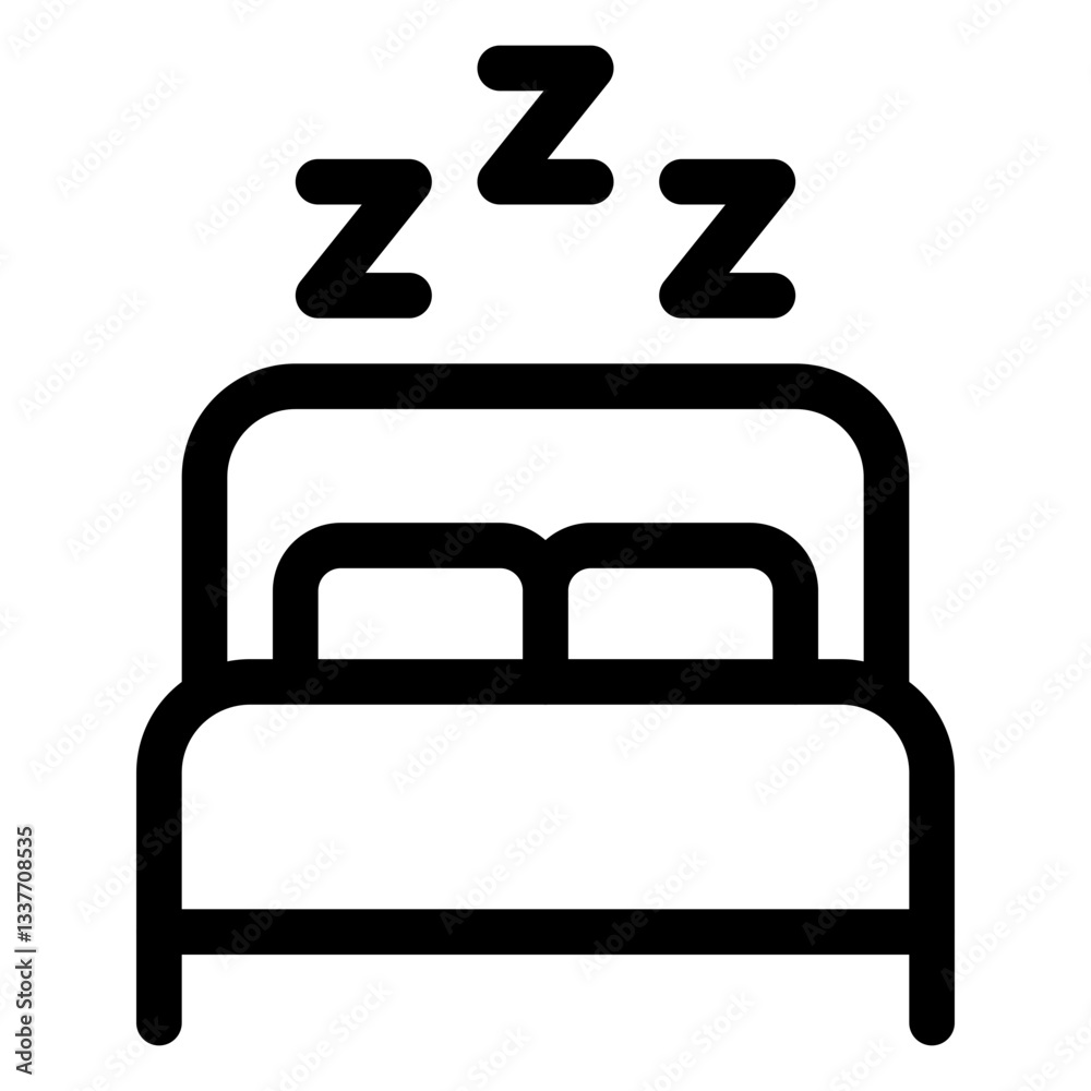sleep bed outline icon and illustration sleep bed outline icon and illustration