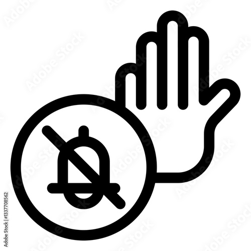 be quiet outline icon and illustration