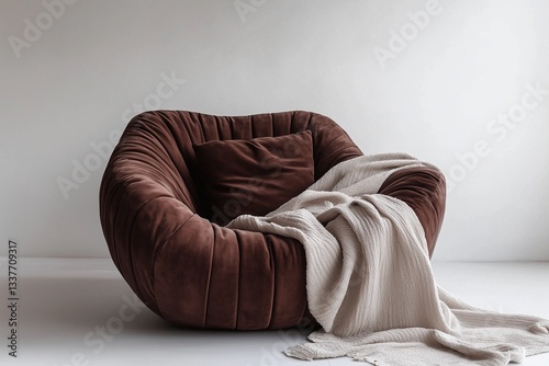 chocolate brown velvet armchair