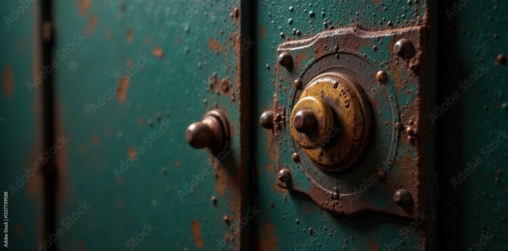 Rusty cell door lock, dark shadows, bright light gleam, crime, corroded, mystery Rusty cell door lock, dark shadows, bright light gleam, crime, corroded, mystery