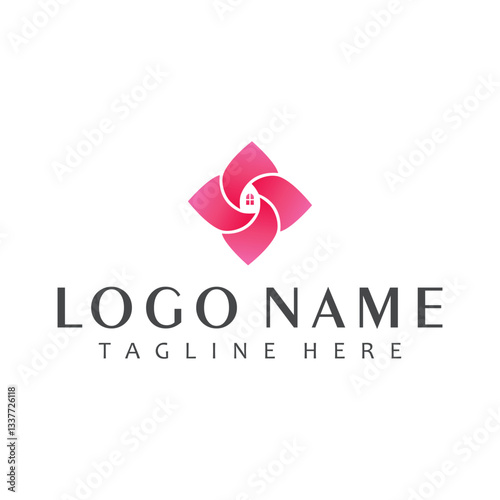 Logo natural leaves building home, nature leaf, real estate logo