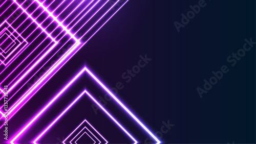 Intersecting glowing laser security beams on a dark background. Art design shine light ray