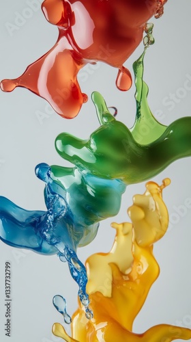 smooth clouds in green, blue, red, and yellow colors