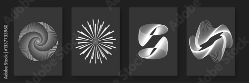 abstract lines poster vector background, creating a striking visual geometric patterns, great for poster or fine art and banners