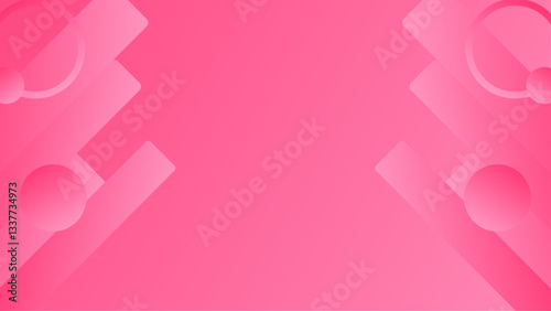 A lively pink abstract background featuring geometric shapes