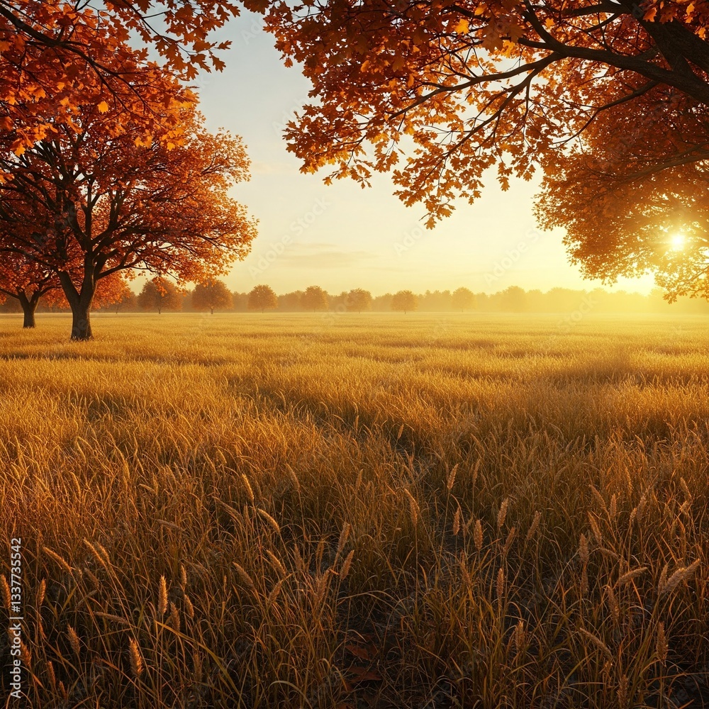 Fototapeta premium sunset in the field