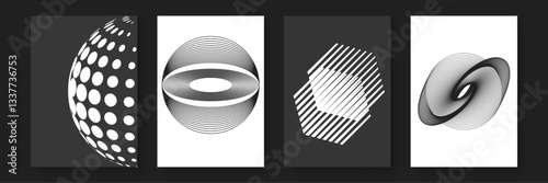 abstract forms showcase intricate lines work against either dark or light backgrounds poster vector background, great for poster or fine art and banners