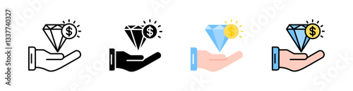 Value Proposition Multi Style Icon Set Vector 