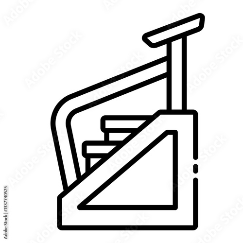 Step machine outline icon for cardio and lower body workouts
