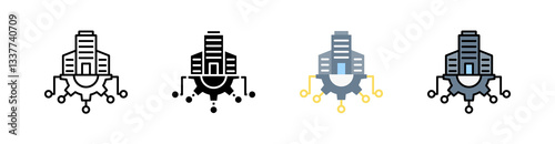 Digital Transformation Multi Style Icon Set Vector 
