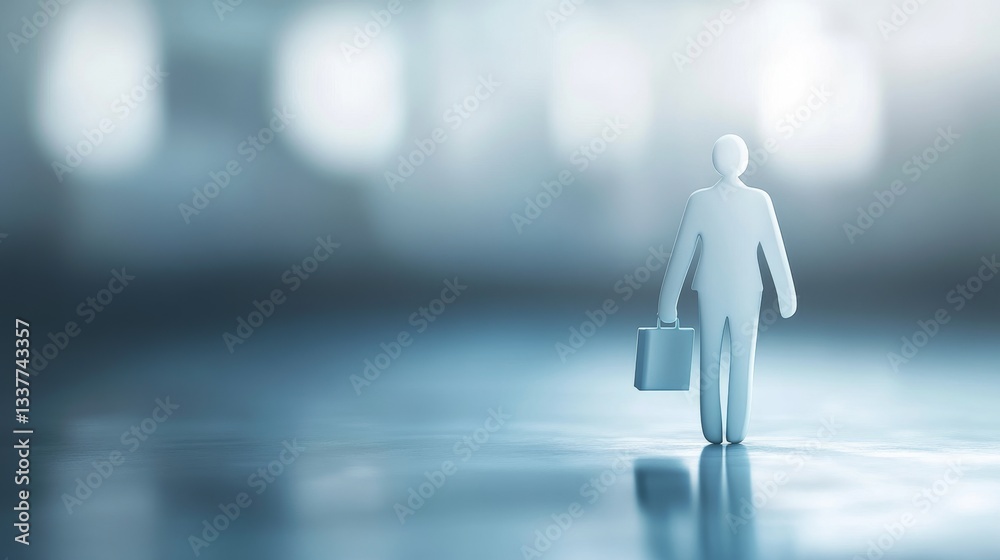 Obraz premium Minimalist 3D Icon Representation of a Corporate Professional Figure