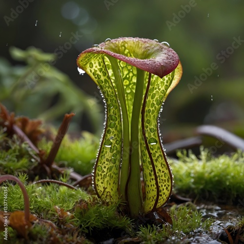 Carnivorous Beauty: California Pitcher Plant in Its Verdant Home