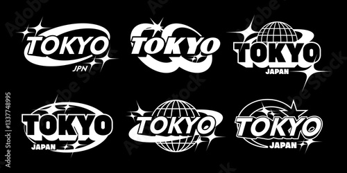 Y2K Futuristic illustration of tokyo japan vector t shirt design, vector graphic, typographic poster or tshirts street wear and Urban style