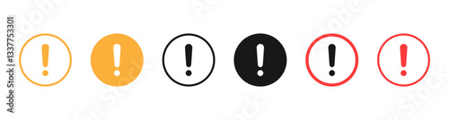 exclamation mark icon or danger, warning or attention icon symbol. risk alert line icon vector
