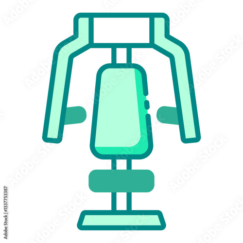 Chest press green filled line icon for upper body and strength workouts