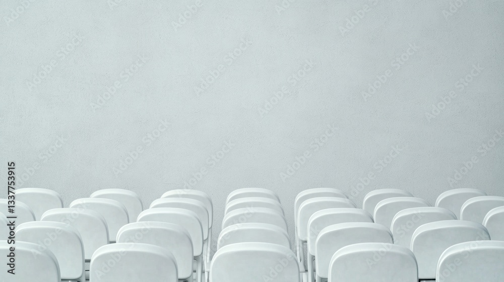 Fototapeta premium Row of Desks Facing the Front A teacher lecturing to a class of students seated in rows of desks, emphasizing traditional teaching methods.