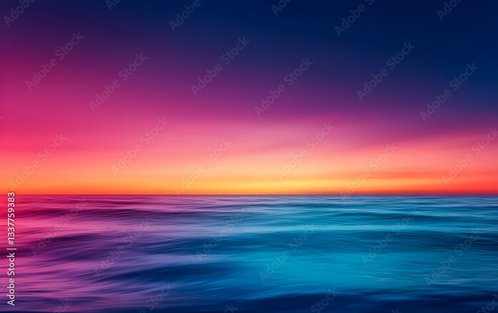 A breathtaking view of a tranquil ocean at sunset, showcasing vibrant hues of pink and blue reflecting on calm waters. A breathtaking view of a tranquil ocean at sunset, showcasing vibrant hues of pink and blue reflecting on calm waters.