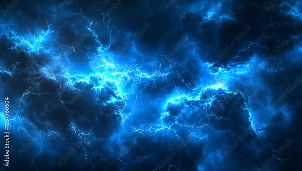 Powerful storm clouds with intense lightning. A dramatic display of electric energy Powerful storm clouds with intense lightning. A dramatic display of electric energy